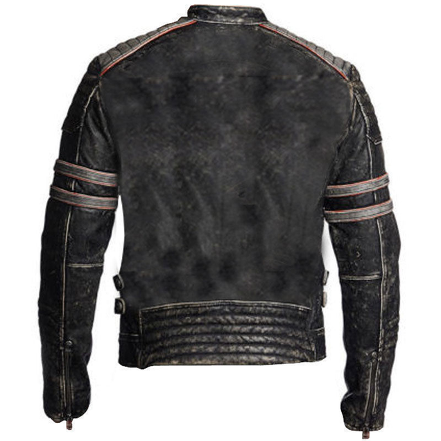 Illustration for article titled Motorbike Stylish Vintage Retro Black Distressed Leather Jacket